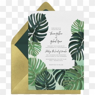 Transparent Palm Leaves - Palm Leaf Invite Clipart