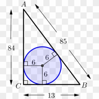 The Circle Is Shown To Have Radius 6 And The Triangle - Triangle Clipart