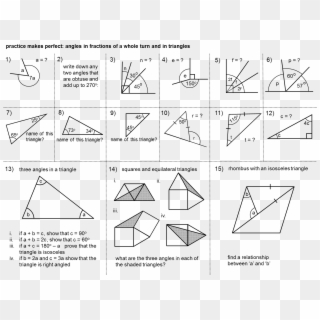 Angles In A Whole Turn And In Triangles - Angles W Geometry Clipart