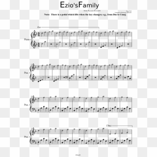 Ezio'sfamily Sheet Music Composed By Jesper Kyd Arranged - O Canada Sheet Music Piano Clipart