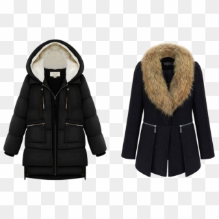 Black Winter Jacket For Women Transparent Image - Womens Winter Coat Png Clipart
