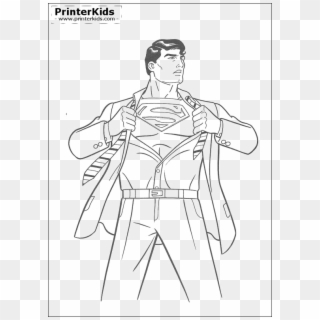 Clark Kent Changing Into Superman - Superman Changing Coloring Pages Clipart
