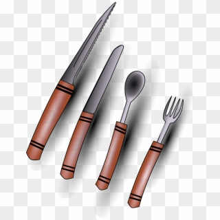 Silverware Cutlery Fork - Cartoon Silverware Clipart