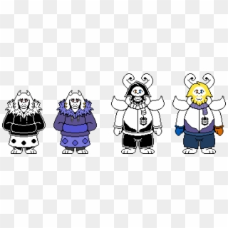 Made Some Fan Sprites Of Mismatch Toriel And Asgore - Cartoon Clipart