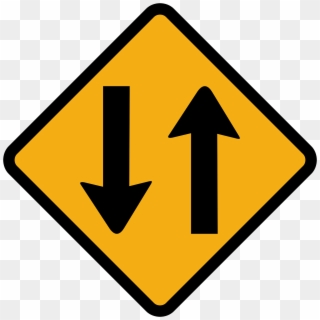 Two Way Traffic Sign Direction Png Image - Lane Ends Merge Left Sign Clipart