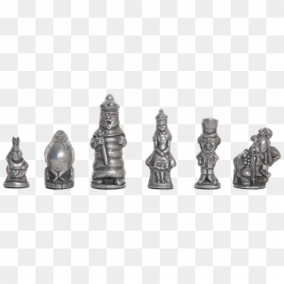 Alice In Wonderland Chess Pieces - Bronze Sculpture Clipart