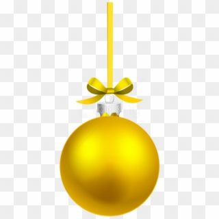 Free Png Yellow Hanging Christmas Ball Png Images Transparent - Hanging Gold Christmas Balls Clipart