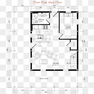 Pre-designed Ponderosa Country Barn Home Main Floor - Barndominium With Loft Plans Clipart