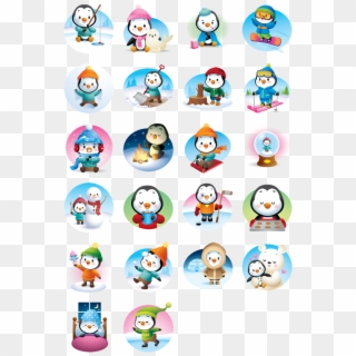 Stickers Are Illustrations Or Animations Of Characters - Waddles Winter Facebook Stickers Clipart