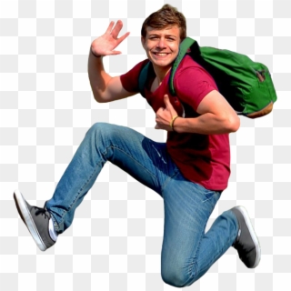 Guy Jumping And Waving [645 × 694] - Person Waving Transparent Background Clipart