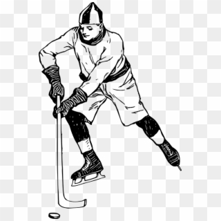 Boy, Casual, Hokey, Ice Hockey, Man - Hockey Black And White Png Clipart