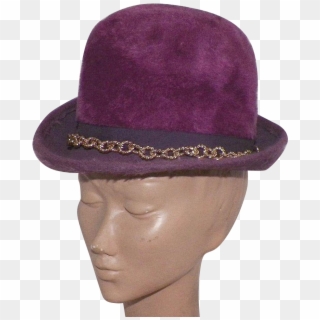 Vintage 1960's Musketeer Purple Fur Felt Hat Made In - Fedora Clipart