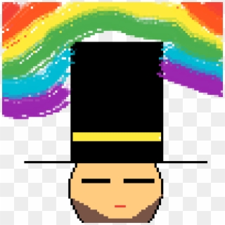 Abe Lincoln With Hat, Squinting And With A Rainbow - Cartoon Clipart