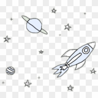 Planets Aesthetic Space Tumblr Sticker By H - Aesthetic Rocket Clipart