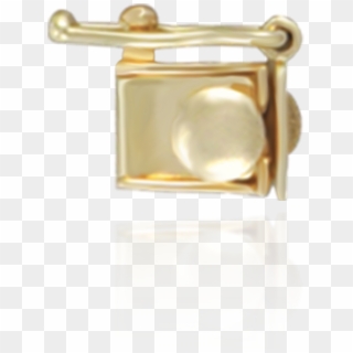 Open Top Box Clasps With Push Button - Brass Clipart