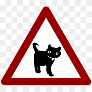 Taiwan Road Sign W37 Cat Walking - Traffic Signs School Zone Clipart