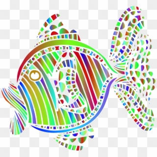 Colorful Fish Icons Png Free And Downloads - Line Drawing Fish Abstract Clipart