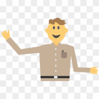 Person Smiling And Waving - Illustration Clipart