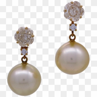 Detachable Diamonds With Pearl Drops - Earrings Clipart