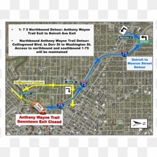 Please Take The Below Detours To Gain Access To Downtown - Map Clipart