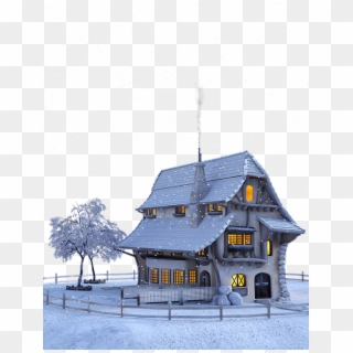 Christmas, Winter, Snow, Snowflakes, Landscape, Home - Winter House Png Clipart