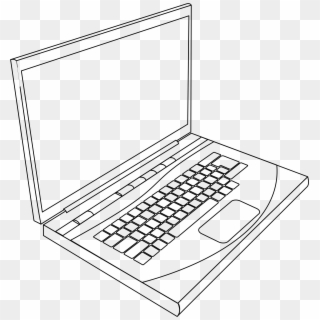 Drawn Laptop Computer Clipart - Laptop Line Art - Png Download