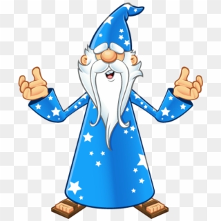 Blue Old Wizard Confused - Red Wizard Cartoon Clipart