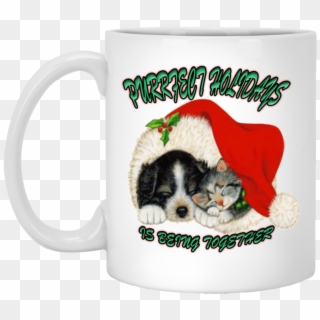 And Dog Christmas In Coffee Mug - Dog And Cat Xmas Clipart