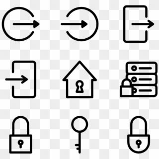 Keys And Locks - Line Icons Clipart