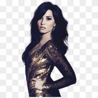 Demi Lovato In Golden Metallic Sequin - Demi Lovato Elie Saab Clipart
