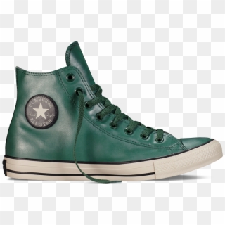 Converse Clipart Rubber Shoe - Green Leather Converse Hi Tops - Png Download