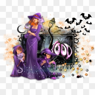 Moon Witch - Cartoon Clipart