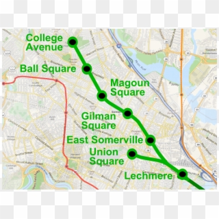 A Map Of The Green Line Extension - Boston Green Line Extension Clipart