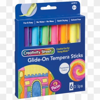 Tempera Sticks Glide-on Fluor 6/pk - Plastic Clipart