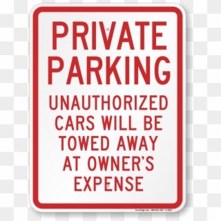 Private Parking Signs - Private Parking Tow Away Zone Clipart