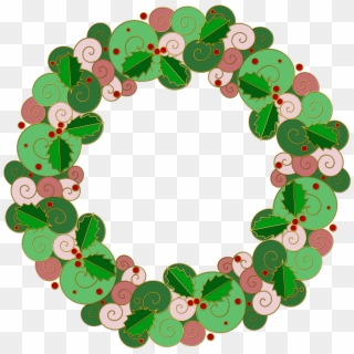 Holly Wreath Png - Christmas Wreath Cartoon Transparent Background Clipart