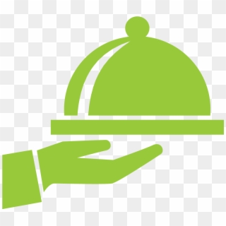 Covered Food Tray On A Hand Of Hotel Room Service - Transparent Food Icon Png Clipart