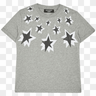 Gray Star Print T-shirt - Sweater Clipart
