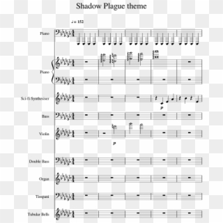 Shadow Plague Theme Sheet Music For Piano, Violin, - Sheet Music Clipart