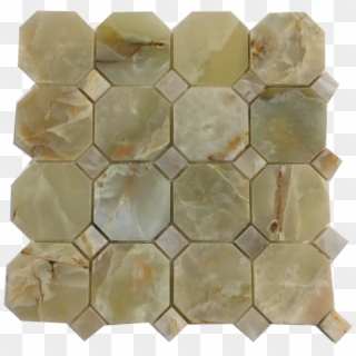 Aqua White Onyx Octagon Mosaic With Same Color Dot - Tile Clipart