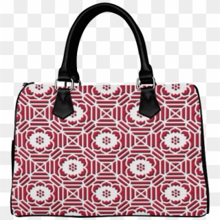 Red White Floral Shokkoumon Geometric Japanese Pattern - Handbag Clipart