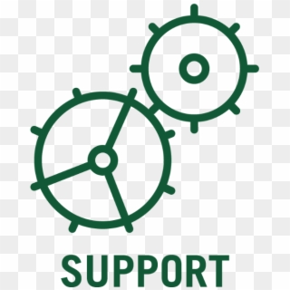 Support And Gears Icon - Icon Clipart