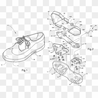 Golf Clipart Golf Shoe - Exploded View Of Shoe - Png Download