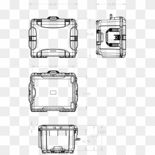 Dimensions Of The Nanuk 960 Dji Ronin-mx Hard Case - Technical Drawing Clipart