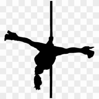 Pole Dancer Doin A Split Silohuette - Pole Dancer Silhouette Png Clipart