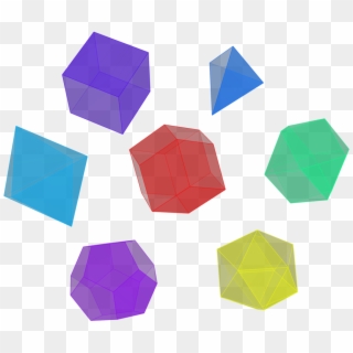 The Five Platonic Solids, Plus A Cuboctahedron And - Origami Clipart