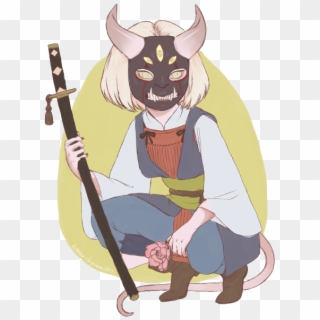 She Doesn't Have A Name, Or A Campaign I'm Actually - Tiefling Samurai Clipart
