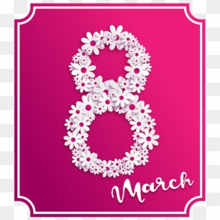 Flowers March 8 Symbol Composition Congratulation - International Women's Day Clipart