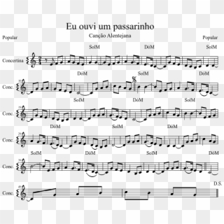 Eu Ouvi Um Passarinho - Sheet Music Clipart