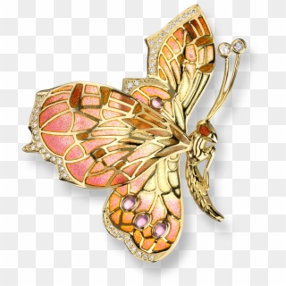 Stock - Gold Butterfly Necklace With Diamonds Clipart